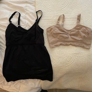 Nursing and pumping tank and bra